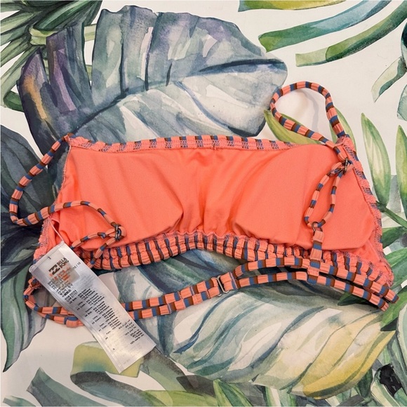 Billabong Ribbed Striped Bralette Swim Top Boho Coastal Grandma Surf Size Large - Picture 3 of 4